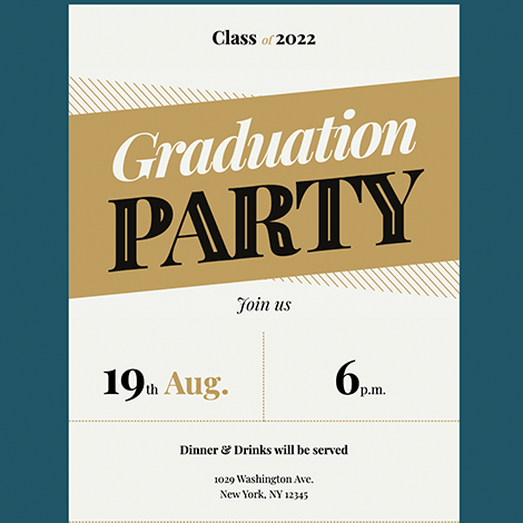Gold Graduation Party Invite